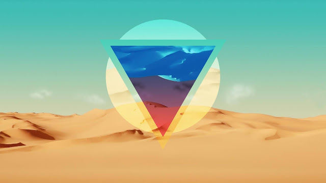 Triangle polygon desert wallpaper