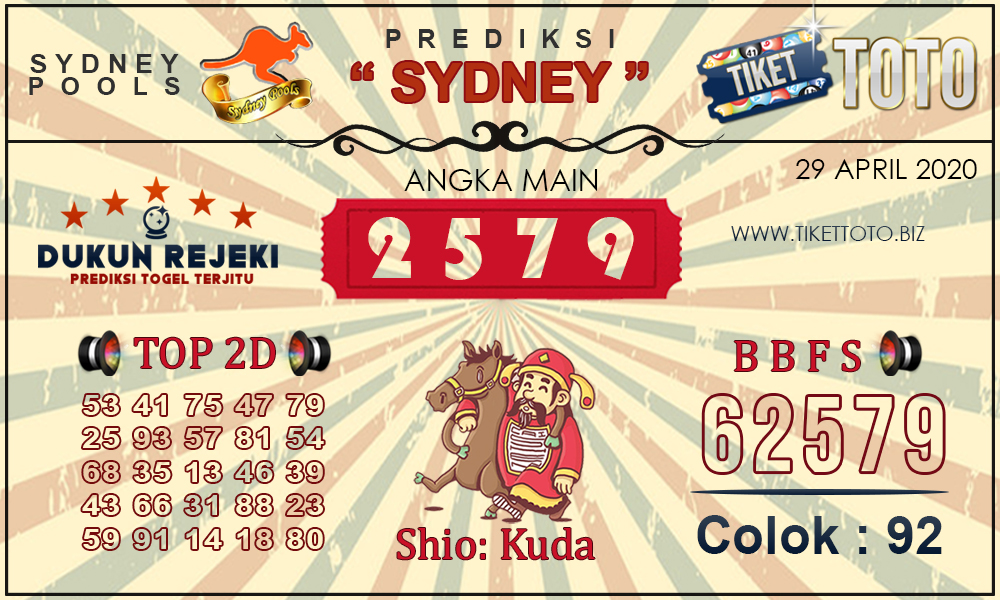 Prediksi Togel SYDNEY TIKETTOTO 29 APRIL 2020