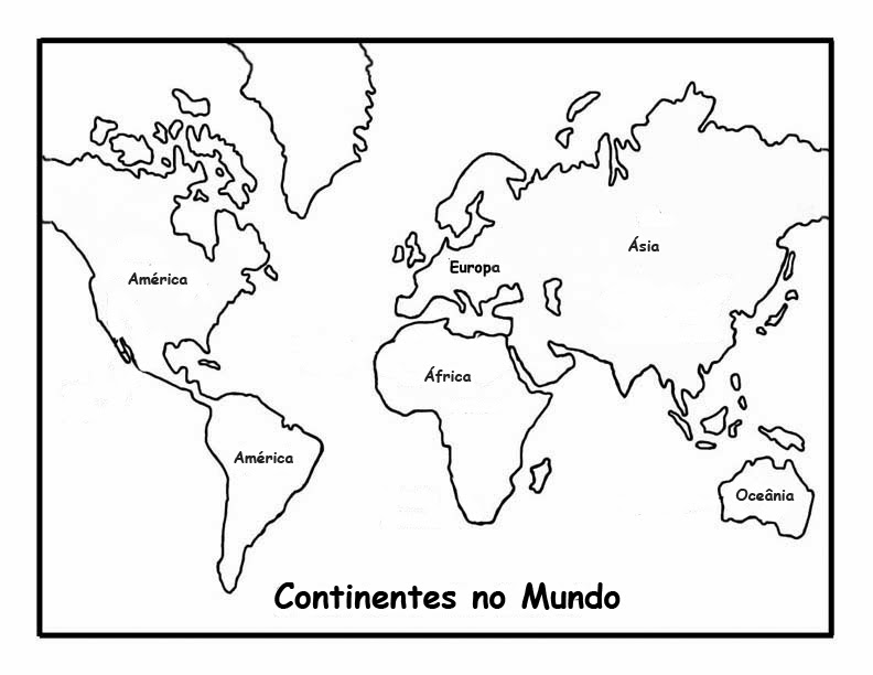Desenho Do Mapa Do Mundo Com Os Continentes Para Colorir E Imprimir Desenhos Para Colorir E