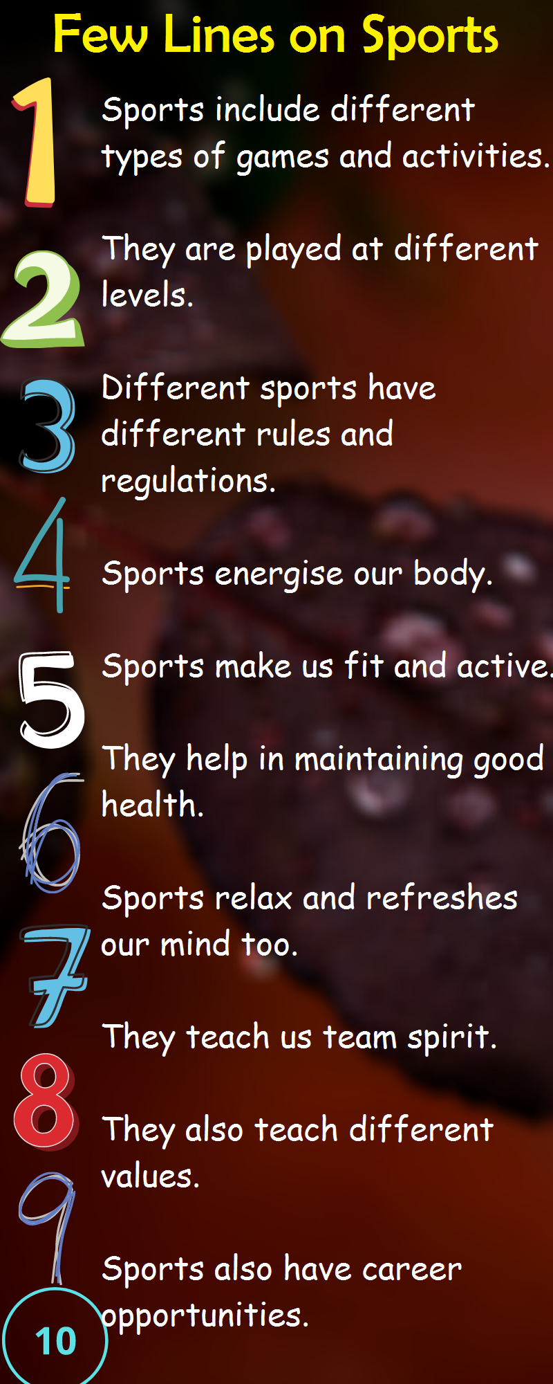 10 sentences about sport