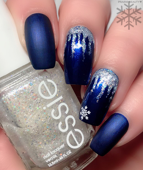 12 NAILS OF CHRISTMAS: Crisp Blue Dripping Icicle Nail Art - Prairie Beauty