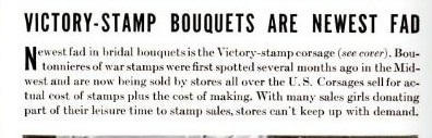 1940's advertising and humor: 1942 VICTORY STAMP BRIDAL BOUQUET (from ...