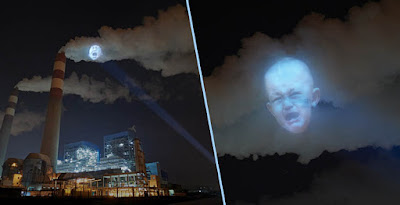 EN CHINE ON PROJETTE DES HOLOGRAMMES DANS LA FUMÉE DES USINES