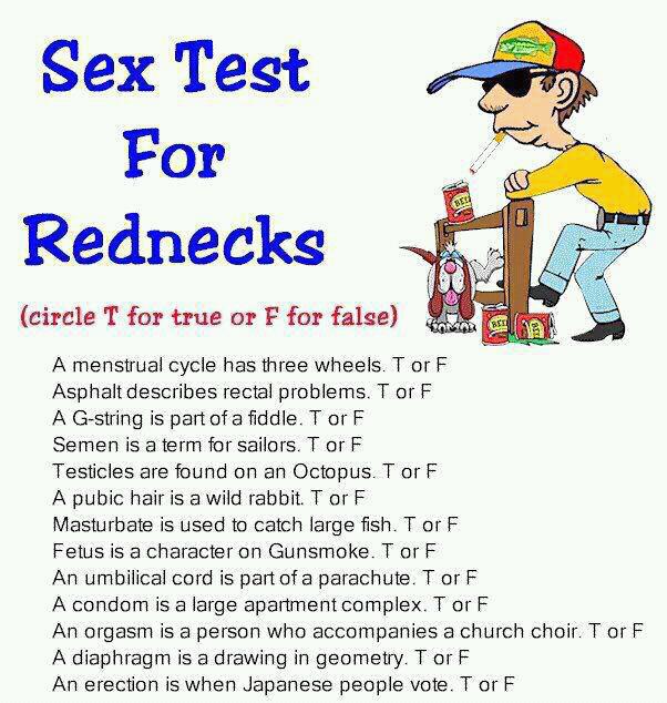 Sex Test For Rednecks