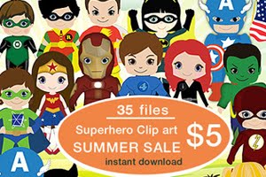 Superheroes 35 png files