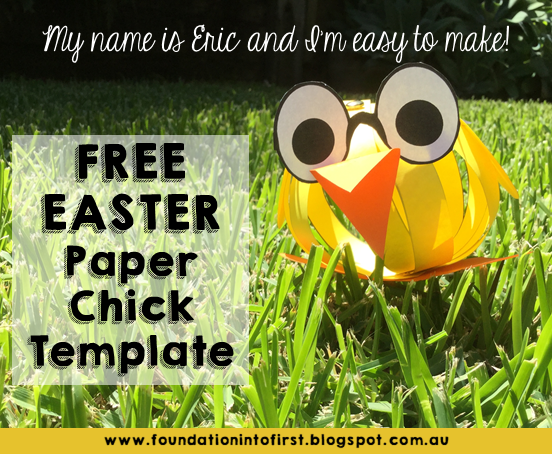 free easter paper chick template foundation into first