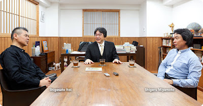 Shigesato Itoi con Shigeru Miyamoto y Satoru Iwata