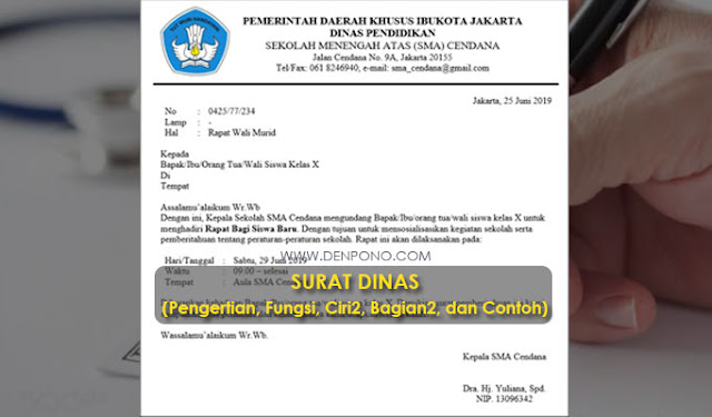 Surat Dinas: Pengertian, Fungsi, Ciri-Ciri, Bagian-bagian dan Contohnya