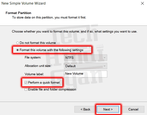 Now Set Format Settings for Your New Volume and click on Next Computer Hard Disk Partition Kaise Karte Hai - How To Partition Hard Disk Drive in Windows 10