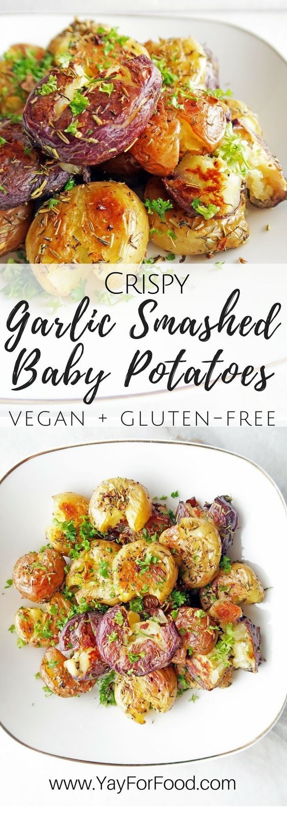 Crispy Garlic Smashed Baby Potatoes
