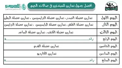 أفضل جدول تمارين للمبتدئين في صالات الجيم