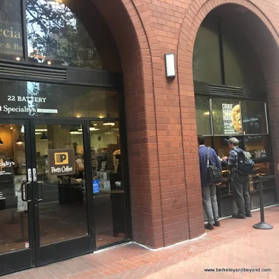 exterior of Peet's coffeehouse in San Francisco's Financial District