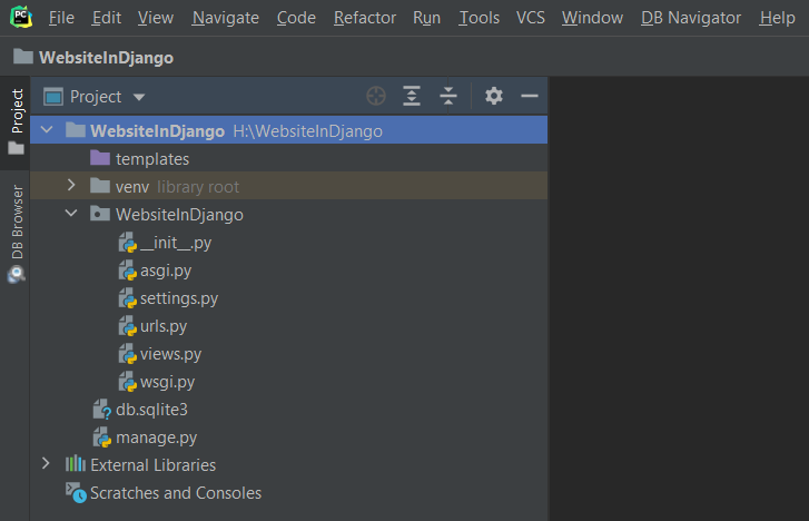 Create and Run First Project in Django in Pycharm