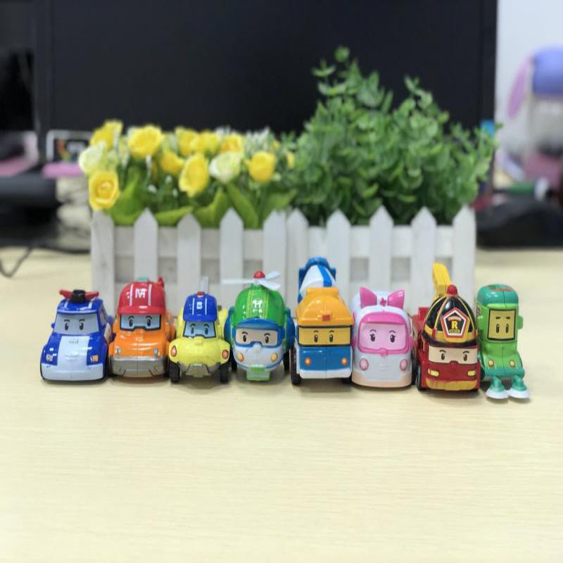 Hộp 8 xe đồ chơi chạy trớn Robocar Poli cho bé – SP8588