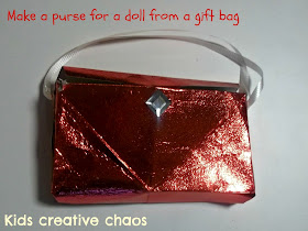 Valentine's Craft for Kids recycled gift bag purse treat