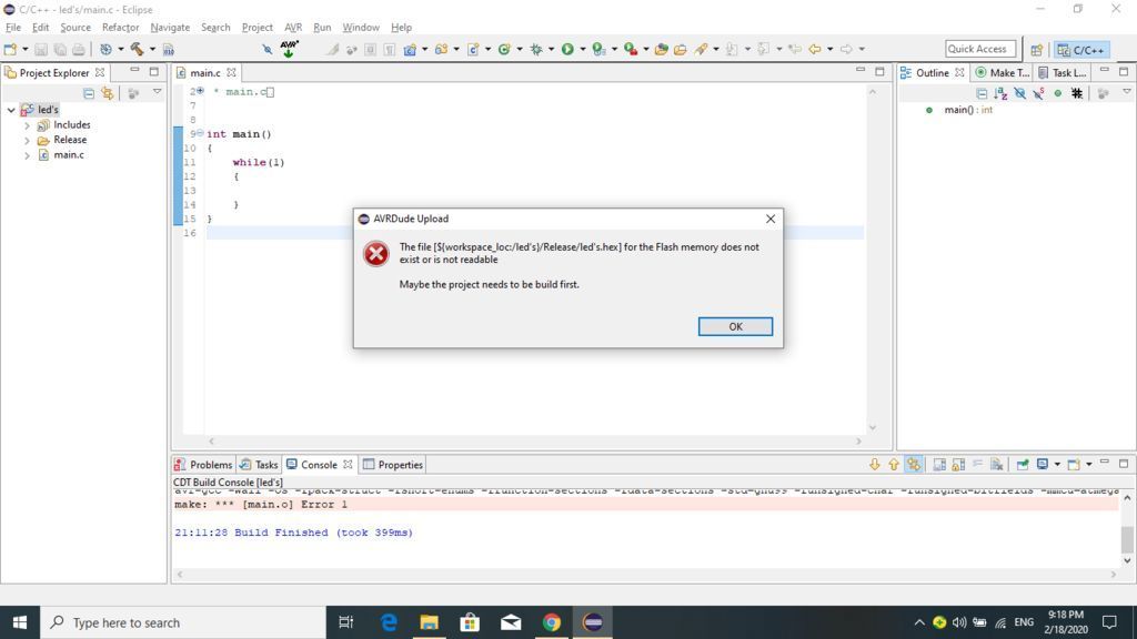Fix lỗi make *** [main.o] Error 1
