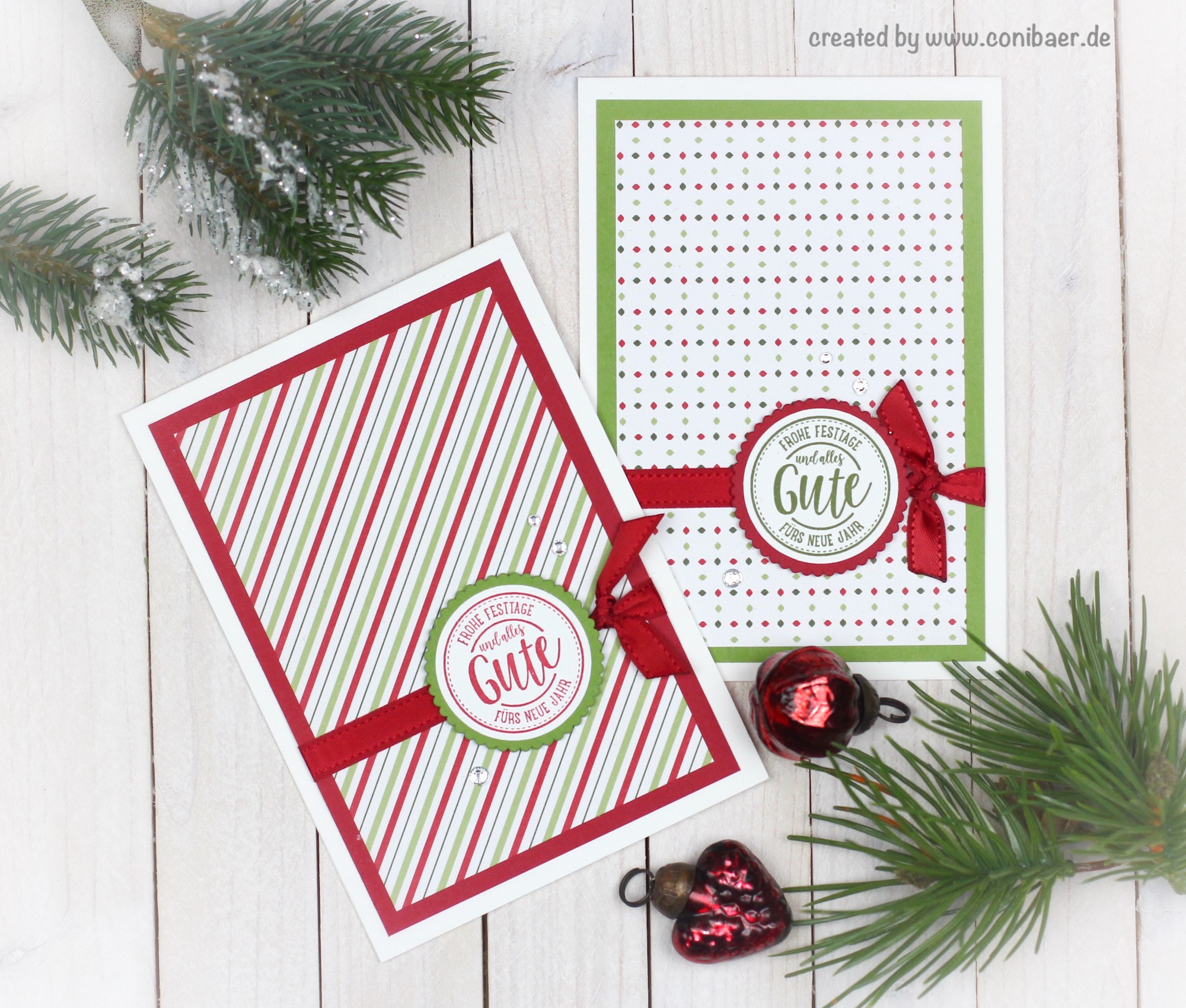 Schnelle Weihnachtskarten { Conibaers creative desk } Constanzes