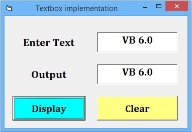 How to implement textbox in visual basic 6.0