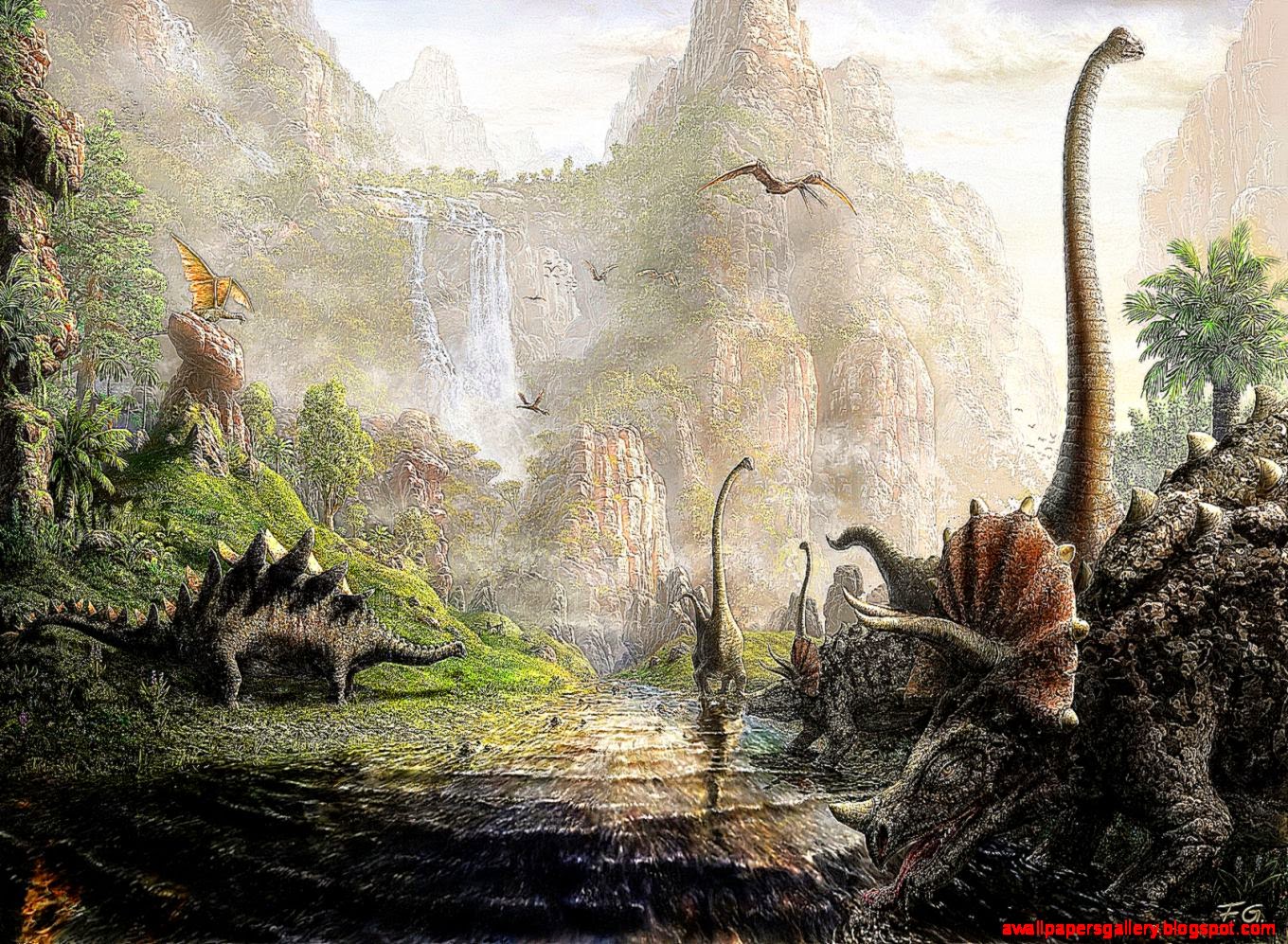 Fantasy Dinosaurs Land Wallpaper