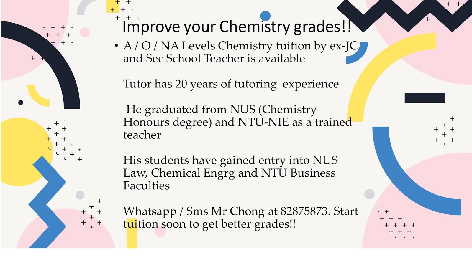 chemistry tuition assignment