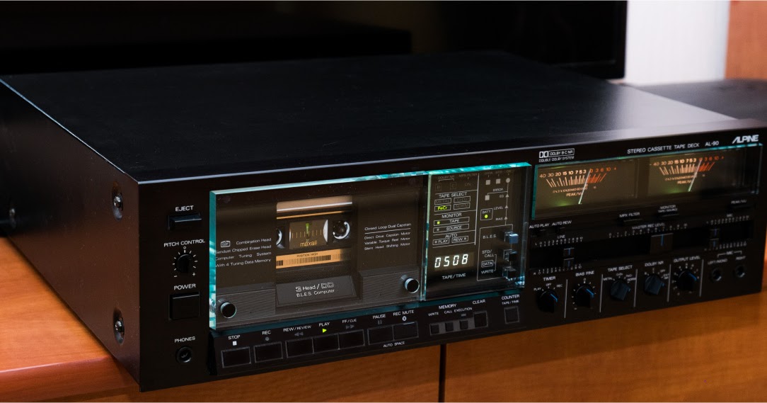 Vintage Audio Stereo Cassette Tape Deck ALPINE AL90 Inside или