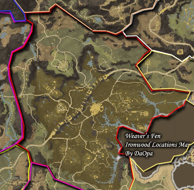 New World Weaver's Fen ironwood map