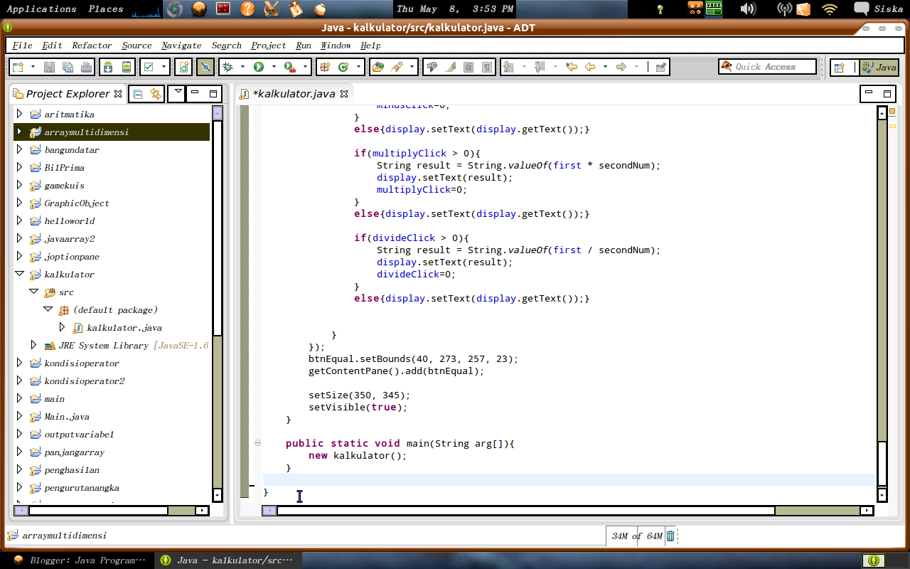 Java Programming: Contoh Program Java Kalkulator Sederhana
