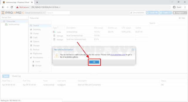 proses instalasi proxmox