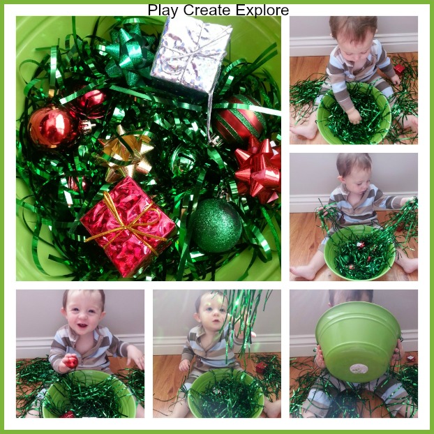 Play Create Explore Christmas Sensory Bin for Babies