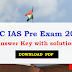 UPSC IAS Pre Answer Key 2017 with solution Download PDF