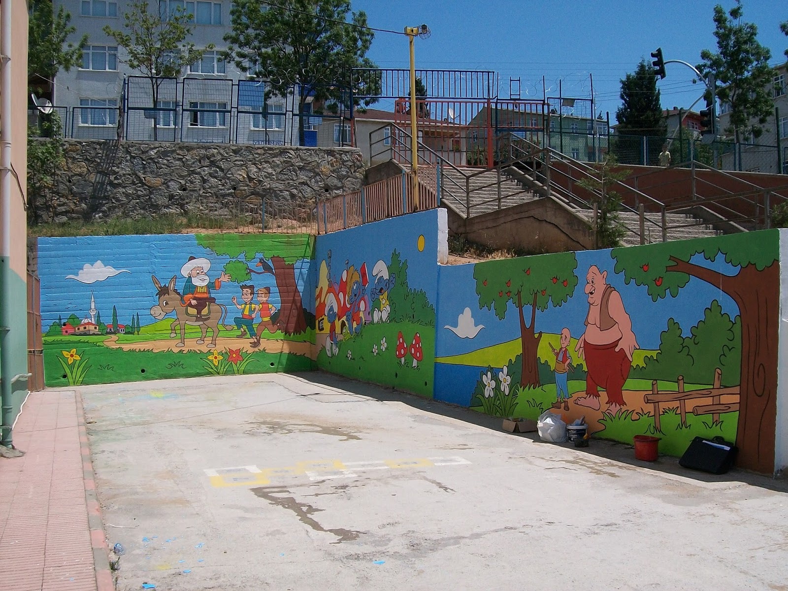 kocaeli izmit resim kursu Duvar Resmi ( Okul Duvarı)