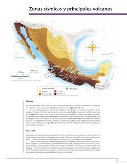 Apoyo Primaria Atlas de México 4to grado Bloque I lección 4 Zonas Sísmicas y principales volcanes 