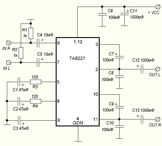 Микросхема TDA7377: характеристики, datasheet, схема усилителя, аналог