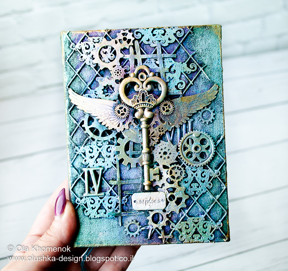 Scrapiniec inspirations on blogspot Mixed Media notebook cover by Ola