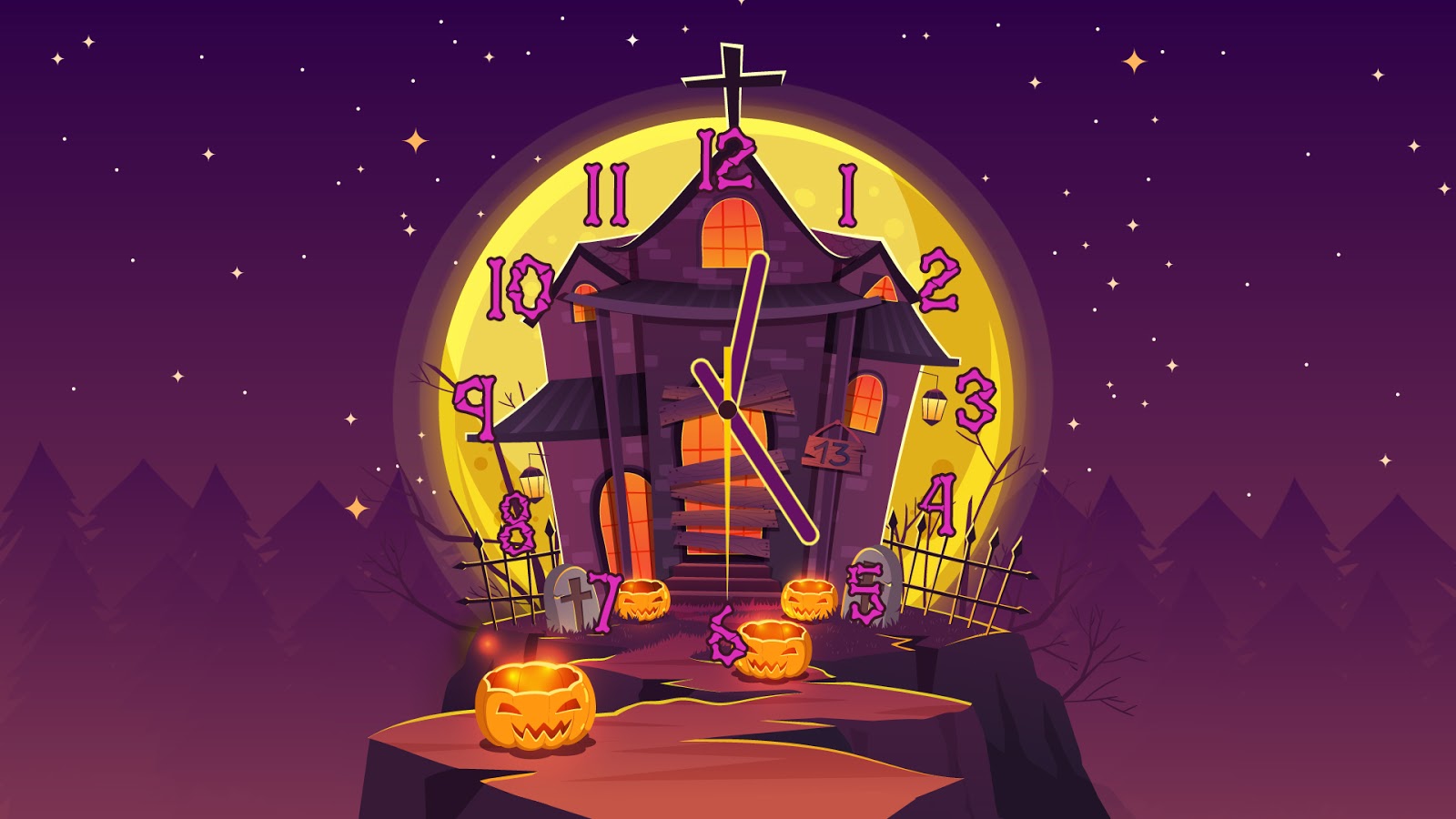Haunted House Clock Screensaver