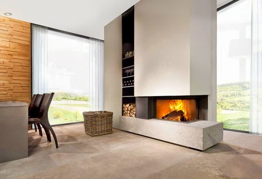 Chimenea moderna semi-integrada