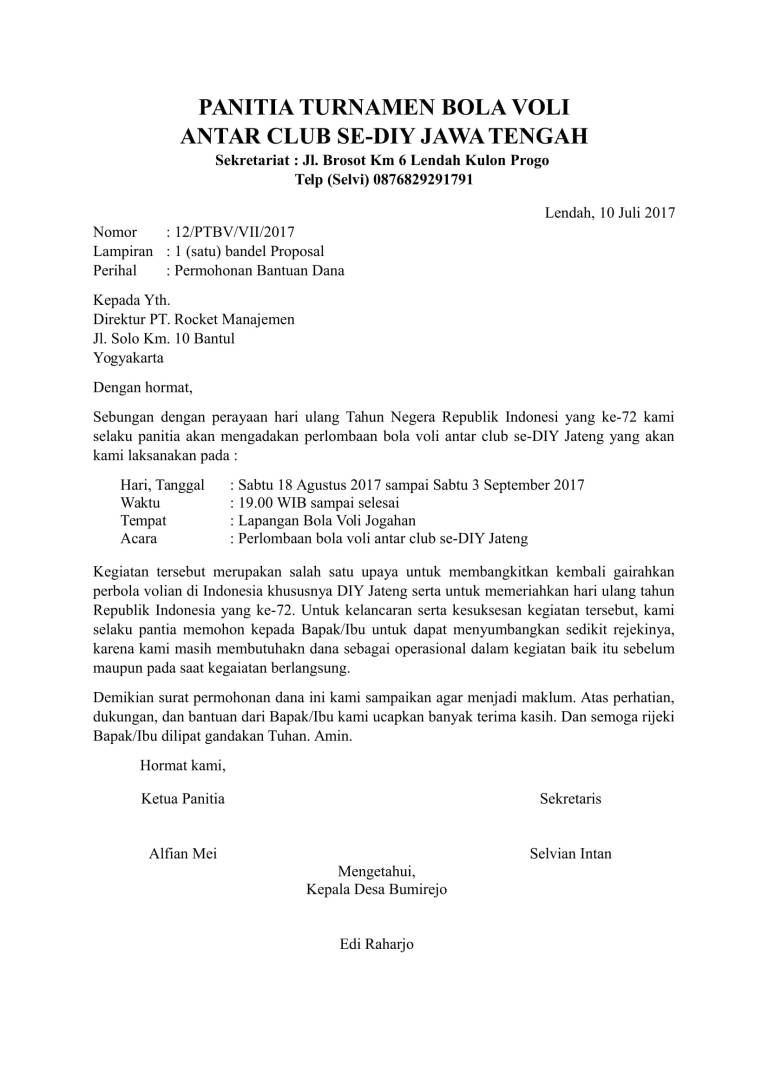 Download Contoh Surat Permohonan Bantuan Dana yang Baik dan Benar Duta