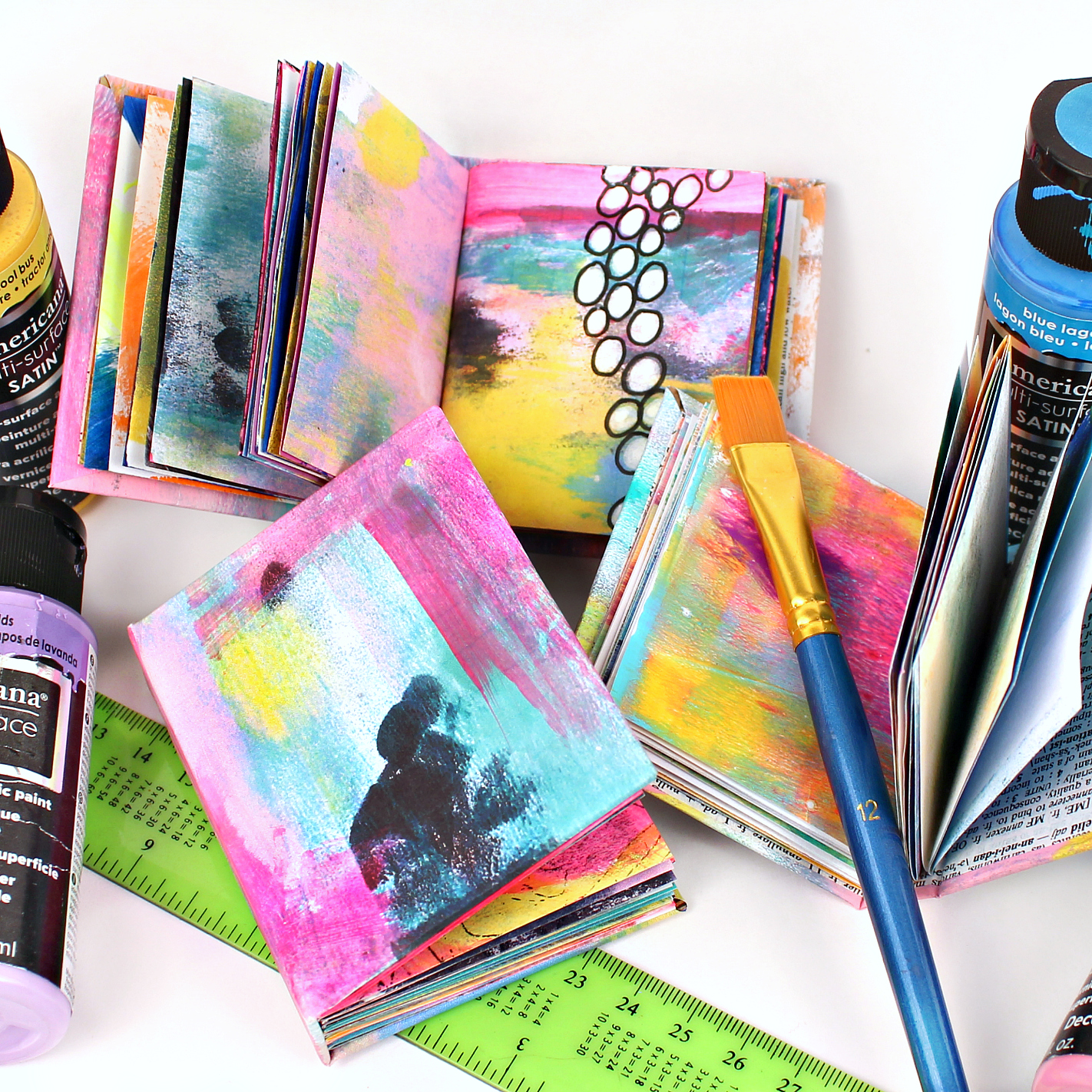 Mark Montano Mini Art Journals DIY Upcycled Cardboard & Gel Press DIY