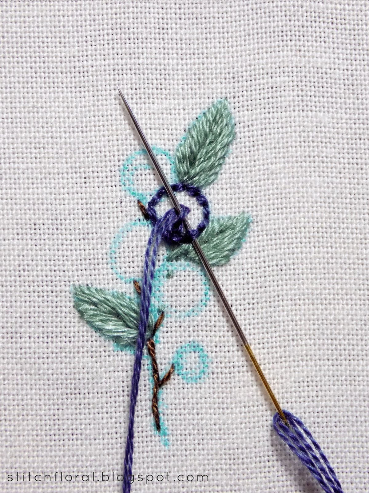 Raised cup stitch tutorial Stitch Floral