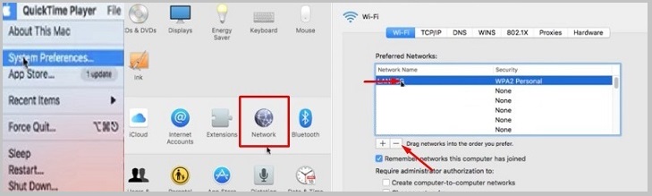 macbook prompts disable share wifi password