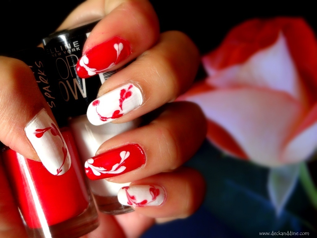Red and White Gel Nail Designs - wide 6