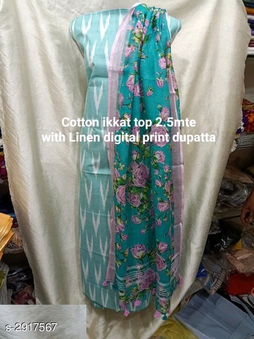 Suits : ikkat cotton (dupatta pure linen)Cotton ₹1595/- free COD ...