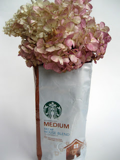 vase made from coffee bean bag