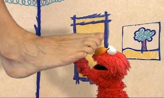 Elmo talks to Big Foot about feet. Big Foot then laughs when Elmo scratching his sole. Sesame Street Elmo's World Feet Interview.