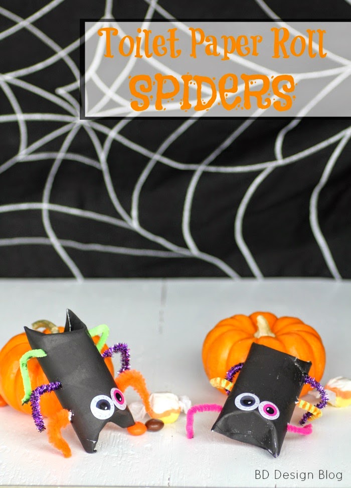 Toilet Paper Roll Spiders Easy Halloween Kid's Craft