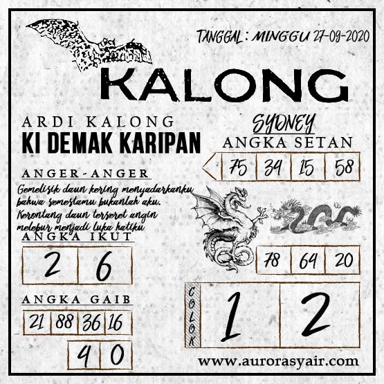 Syair Sidney Hari Ini Minggu 27092020 Prediksi HK