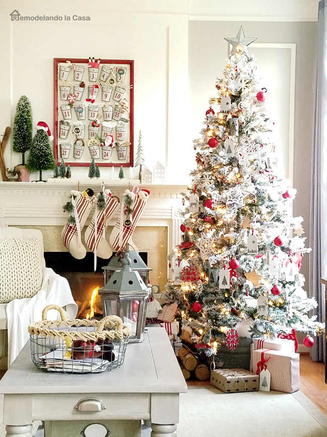 Red and White Christmas Plaid Decor Home Tour 2018 - The Crafting Nook