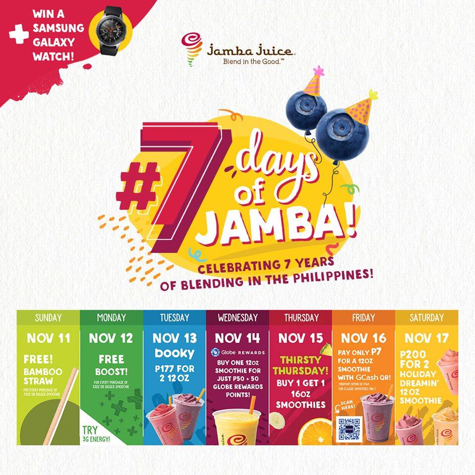 Manila Shopper Jamba Juice 7th Anniversary Promo Nov 2018