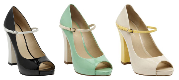 Pictured above is the Nine West Topshoe in pastel orange  cream.