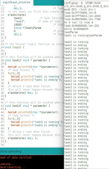 Arduino ESP32 FreeRTOS 2: How to use Task Parameter - Task Priorities ...